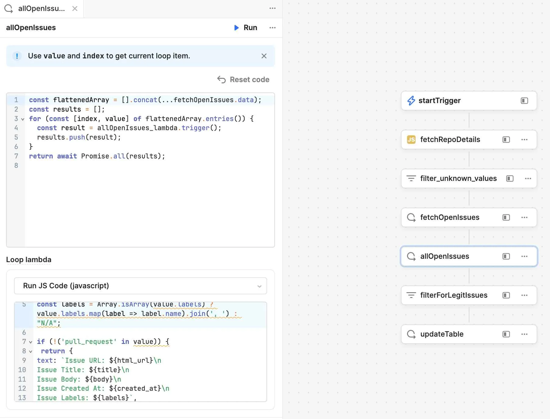 Github fetching all open PRs and issues - Retool developers toolpioneers
