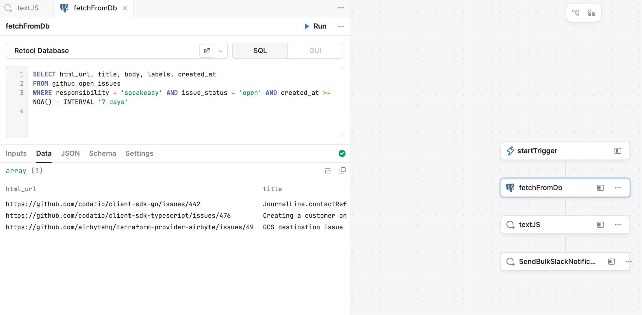 Fetching issues from postgresdb - Retool Developers Toolpioneers